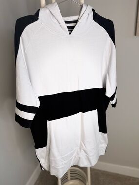 Zanerobe White Hoodie with Black Trim